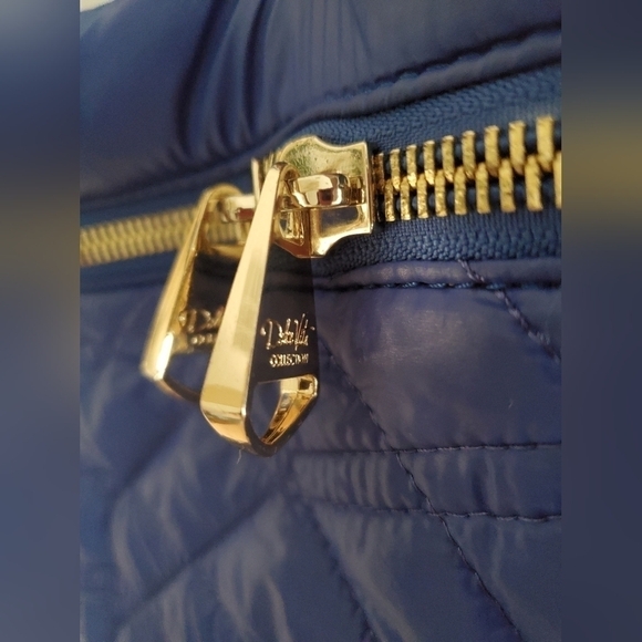Dolce Vita Collection Blue & Gold Crossbody Puffer Bag | (Like New) - Picture 3 of 13